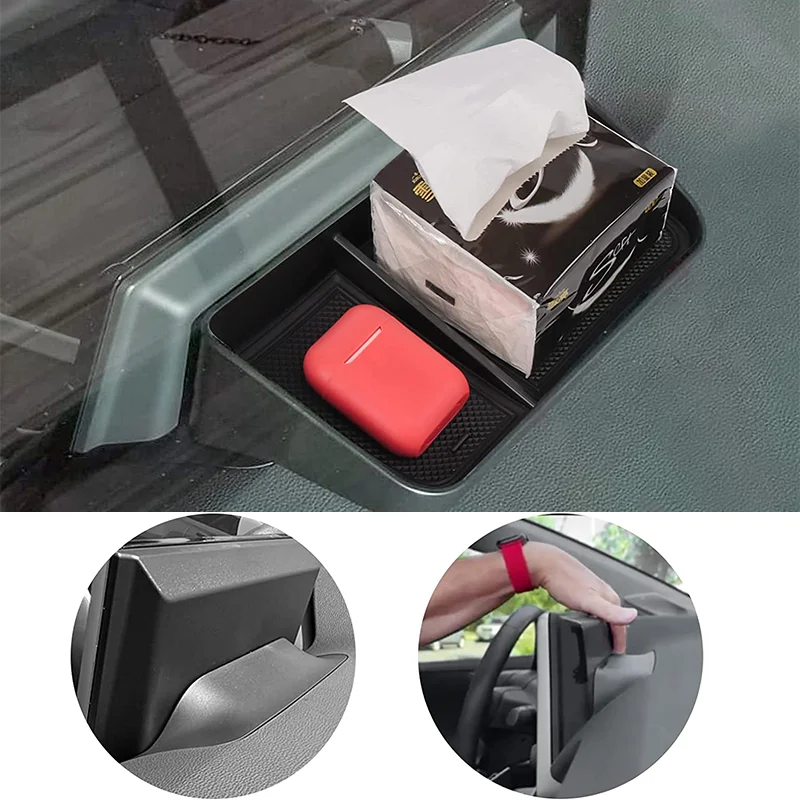 

For Toyota RAV4 Center Console Organizer 2023 2022 2021 2020 2019 Hidden Storage Tray Behind Screen Dashboard Tissue Holder