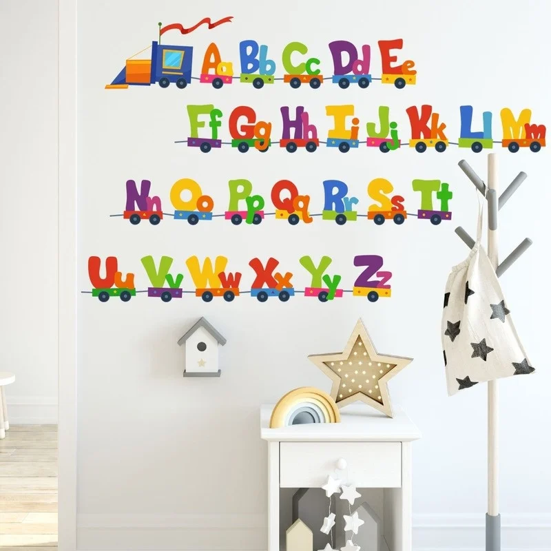 Cartoon Car Train 26 Letters Alphabet Wall Stickers for Kids Rooms Home Decor Children Wall Sticker
Cartoon Car Train 26 Letters Alphabet Wall Stickers for Kids Rooms Home Decor Children Wall Sticker