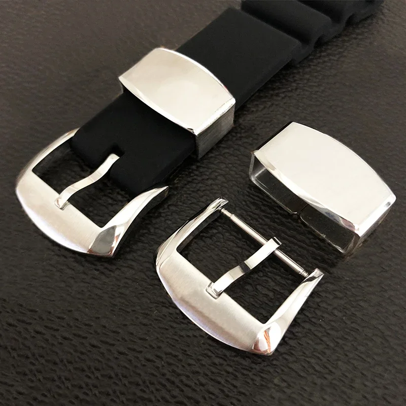 

18mm 20mm Watch Strap Buckle Rings Holder Stainless Steel 316L Ring Clasp Buckles for Seiko Silicone Watch Band Metal Clasp