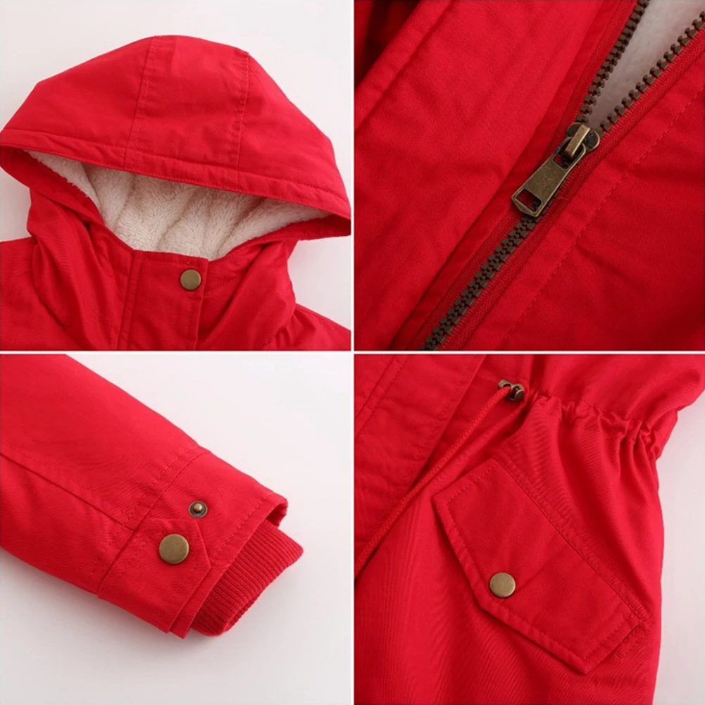 Outwear Coat Winter Quilted Parka Solid Color Warm Coat Winter Womens Overcoat Colored Hooded Plush Cotton Jacket
Outwear Coat Winter Quilted Parka Solid Color Warm Coat Winter Womens Overcoat Colored Hooded Plush Cotton Jacket
