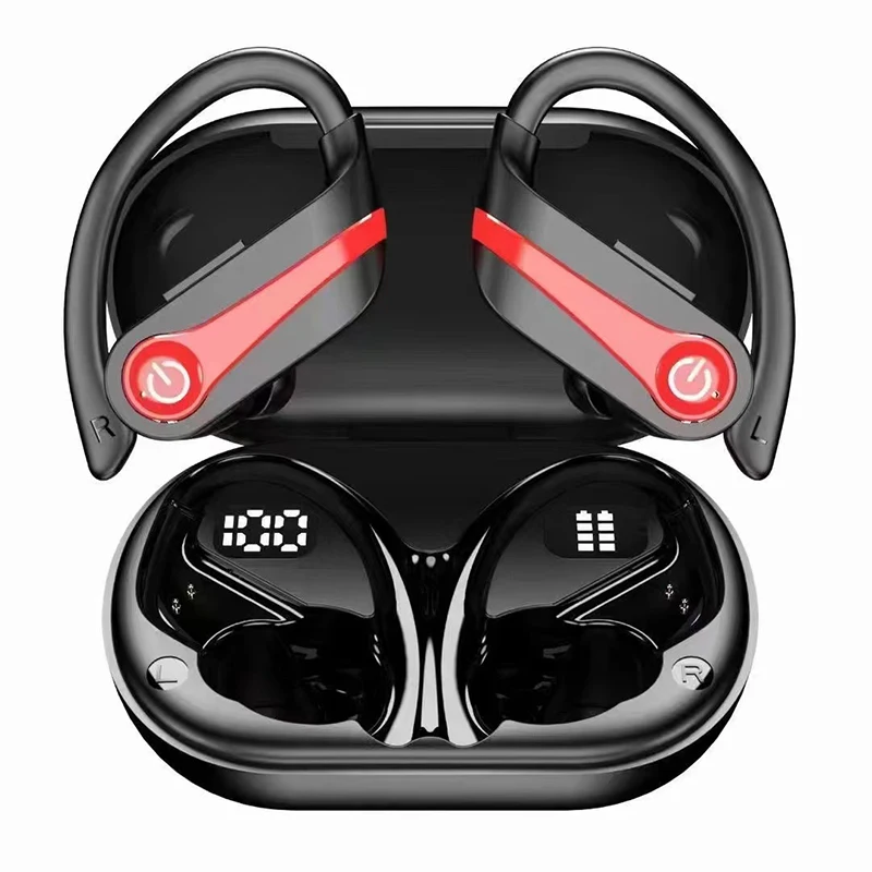 

Беспроводные Bluetooth-наушники TWS с высокой мощностью, наушники с шумоподавлением и креплением на ухо, очень долгий срок службы батареи, спортивные наушники