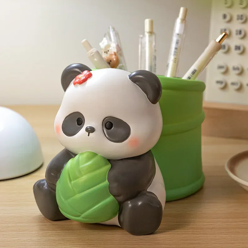 

Creative Panda Pen Holder High Appearance Level Student Gift Resin Craft Desk Study Decorative Storage Items Desk Decoration