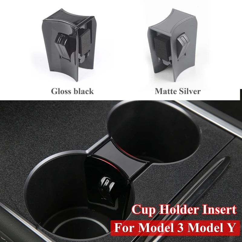 

Cup Holder Insert, For Tesla Model 3 Y 2021 Center Console Cup Holder Limiter Water Cup Slot Slip Limit Clip
