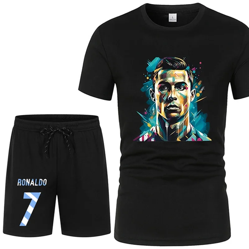 2024 Summer New Football Star Cristiano Ronaldo Printed Men's Sports Set Breathable Fashion Short Sleeve Shorts Two Piece Set
2024 Summer New Football Star Cristiano Ronaldo Printed Men's Sports Set Breathable Fashion Short Sleeve Shorts Two Piece Set
