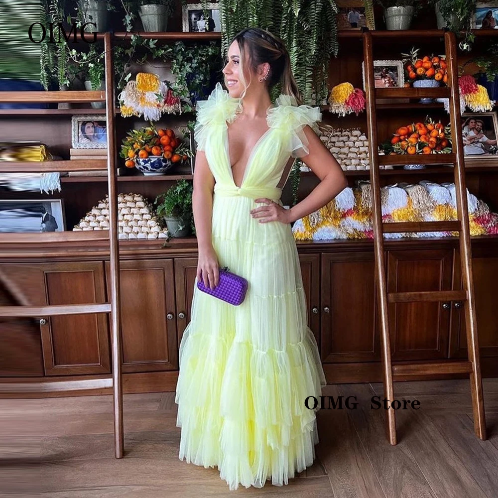 Deep V Neck Tulle Tiered Prom Dresses Shoulder Ruffles Arabic Women Formal Party Dress Evening Gowns Night Occasion Dress
Deep V Neck Tulle Tiered Prom Dresses Shoulder Ruffles Arabic Women Formal Party Dress Evening Gowns Night Occasion Dress