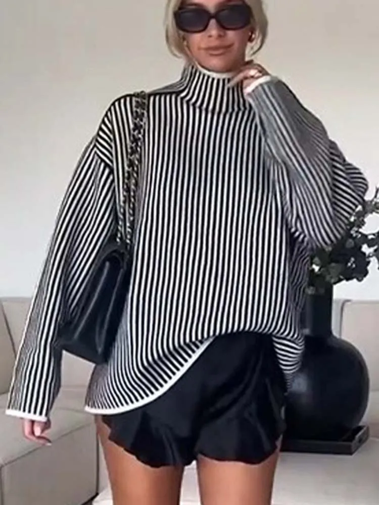 Vintage Striped Sweater Women Autumn Winter Long Sleeve Turtleneck Pullovers Female Fashion High Street Casual Loose Jumpers
Vintage Striped Sweater Women Autumn Winter Long Sleeve Turtleneck Pullovers Female Fashion High Street Casual Loose Jumpers