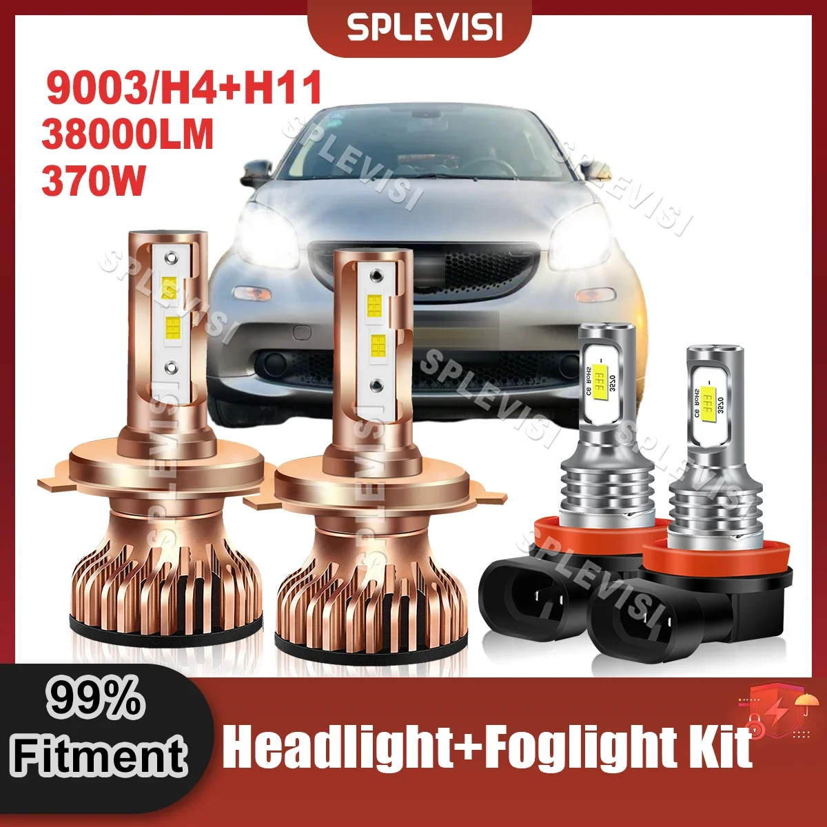 SPLEVISI 9003/H4+H11 Car Light Headlight H4/9003 High Low Beam H11 Foglamp Combo Kit For Smart Fortwo 2016 2017 2018
SPLEVISI 9003/H4+H11 Car Light Headlight H4/9003 High Low Beam H11 Foglamp Combo Kit For Smart Fortwo 2016 2017 2018