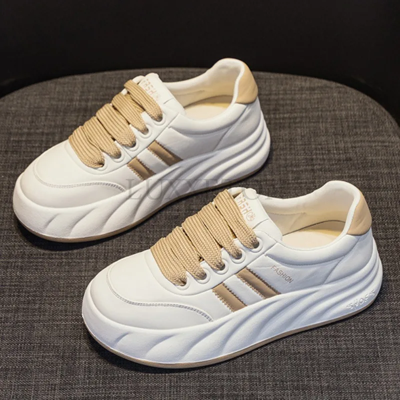 

Women Cloud Sole Shallow Mouth Wear-resistant Thick Sole Raised Small White Shoes Versatile Fashion Casual Sports Board Shoes