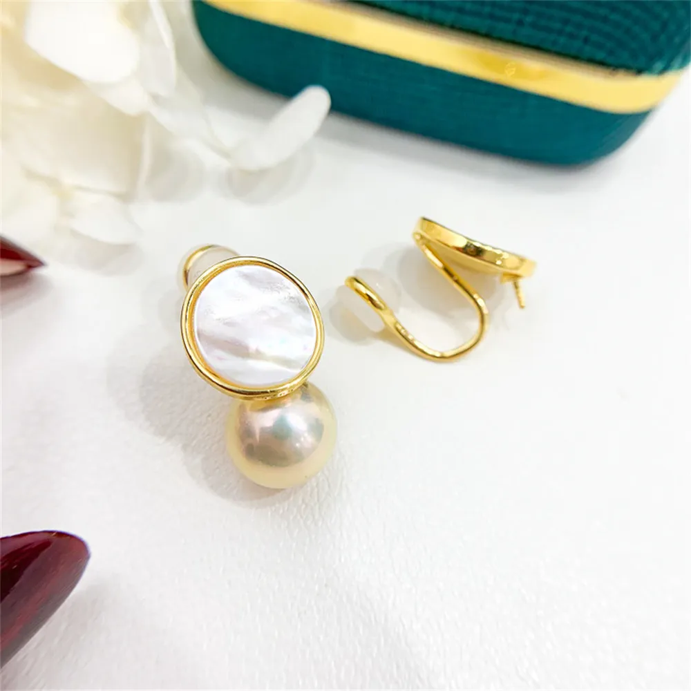 DIY Pearl Ear Stud Accessories S925 Sterling Silver Jewelry Gold Ear Stud Female Empty Fit 9-12mm Beads
DIY Pearl Ear Stud Accessories S925 Sterling Silver Jewelry Gold Ear Stud Female Empty Fit 9-12mm Beads