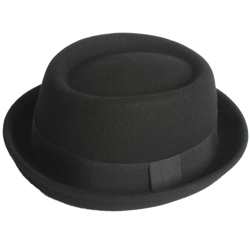 

Винтажная шляпа Федора, шерстяная ковбойская шляпа с короткими полями в стиле вестерн, универсальная трилби