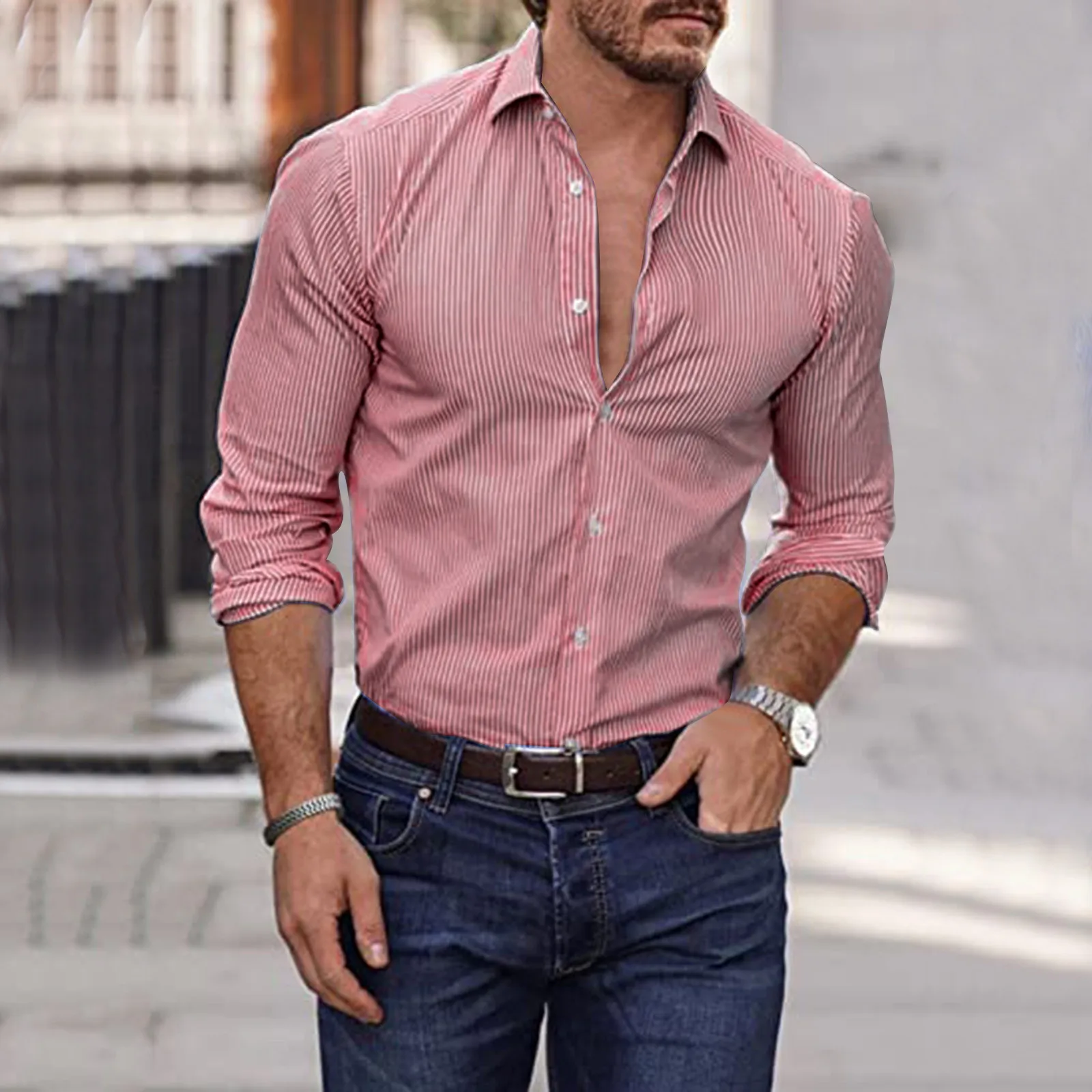 Long Sleeve Lapel Formal Shirts Men Stripe Slim Lightweight Turn Down Collar Breathable 2022 Autumn Business Shirt Chemise Homme
Long Sleeve Lapel Formal Shirts Men Stripe Slim Lightweight Turn Down Collar Breathable 2022 Autumn Business Shirt Chemise Homme