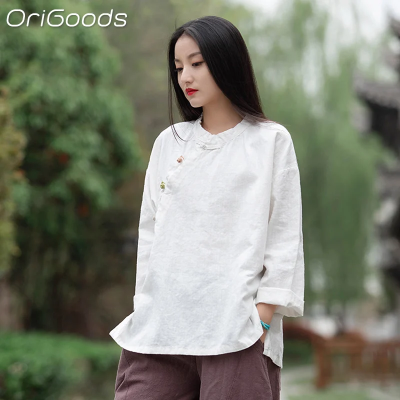 OriGoods Chinese Style Long Sleeve Shirt Ramie Cotton Thick Spring Autumn Shirts for Women Traditional Blouse 2024 Tops B049
OriGoods Chinese Style Long Sleeve Shirt Ramie Cotton Thick Spring Autumn Shirts for Women Traditional Blouse 2024 Tops B049