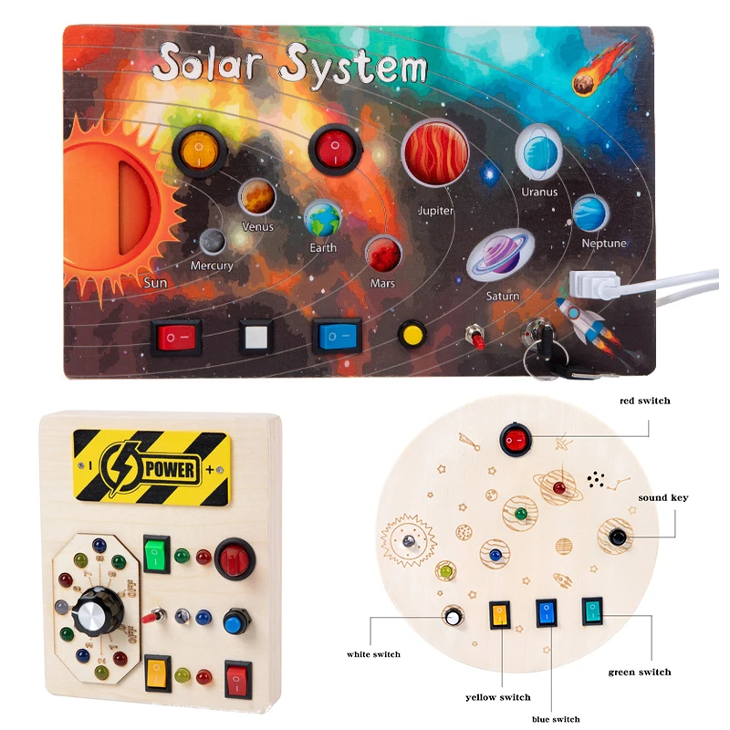 Montessori Wooden LED Switch Electronic Busy Board Activities Teaching Aids Toys Early Education Party Birthday Gift
Montessori Wooden LED Switch Electronic Busy Board Activities Teaching Aids Toys Early Education Party Birthday Gift