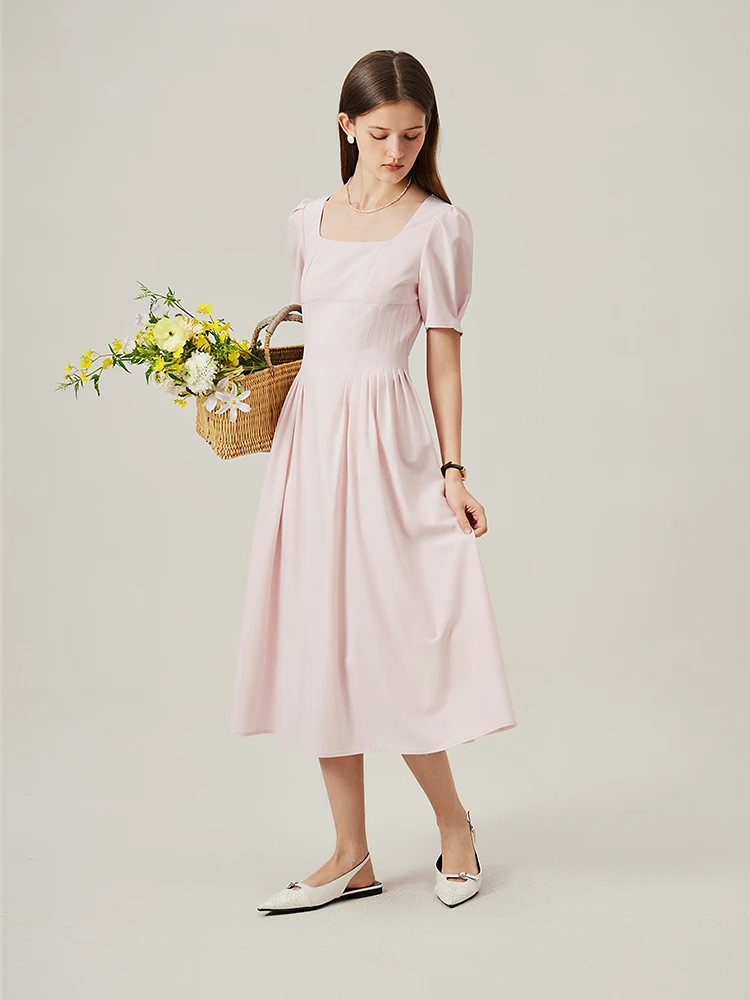 FELE French Style Elegant Slim Women Dress 2024 Summer New Square Neck Puff Sleeve Commuting Casual Female Dress 24FS12294
FELE French Style Elegant Slim Women Dress 2024 Summer New Square Neck Puff Sleeve Commuting Casual Female Dress 24FS12294