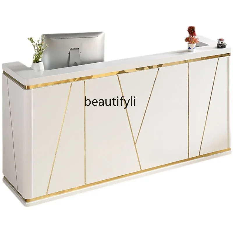 Simple Clothing Beauty Salon Cashier Pavilion of Regimen Barber Shop Bar Front Desk Modern Reception Desk
Simple Clothing Beauty Salon Cashier Pavilion of Regimen Barber Shop Bar Front Desk Modern Reception Desk