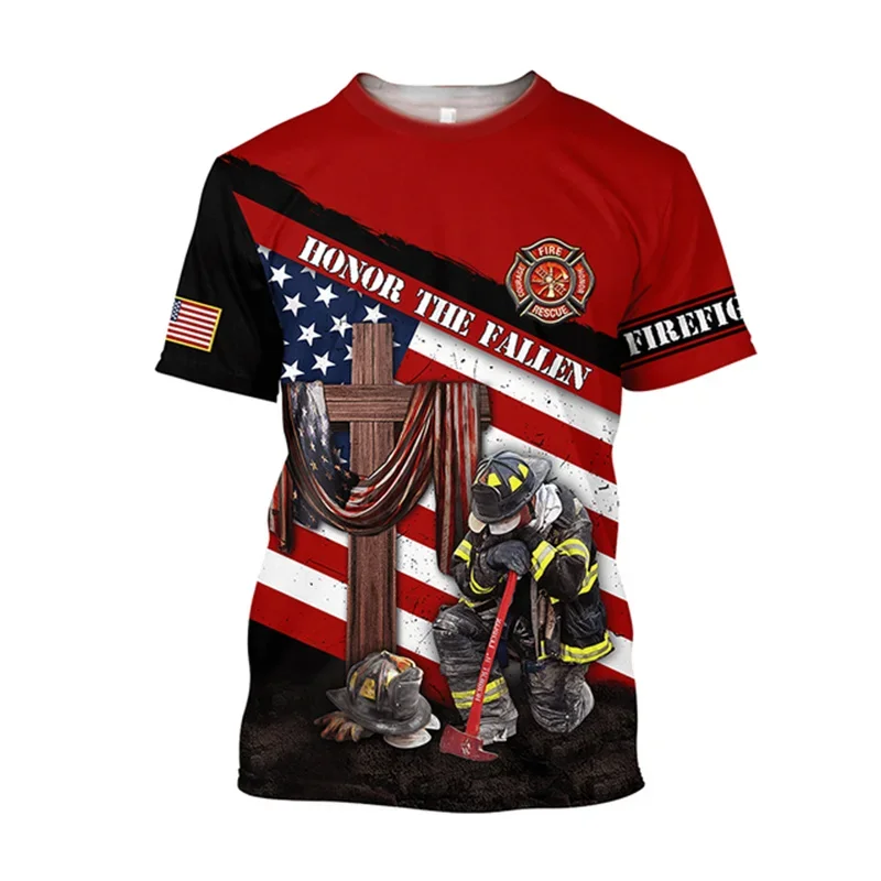 Firefighters Firefighting Work Clothes 3D Printed Men's Summer Personality Crewneck T-shirt New Simulation Loose Comfortable Bla
Firefighters Firefighting Work Clothes 3D Printed Men's Summer Personality Crewneck T-shirt New Simulation Loose Comfortable Bla