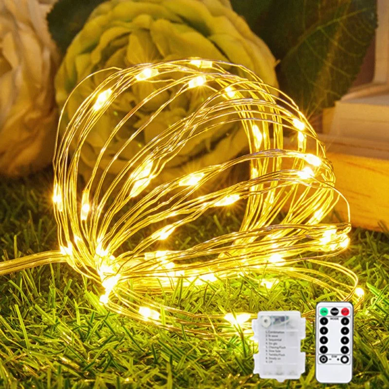 Waterproof Wedding LED String Lights Copper Wire Lamps 8 Mode Garland Party Decor Remote Control Fairy Lamp Christmas Decoration
Waterproof Wedding LED String Lights Copper Wire Lamps 8 Mode Garland Party Decor Remote Control Fairy Lamp Christmas Decoration