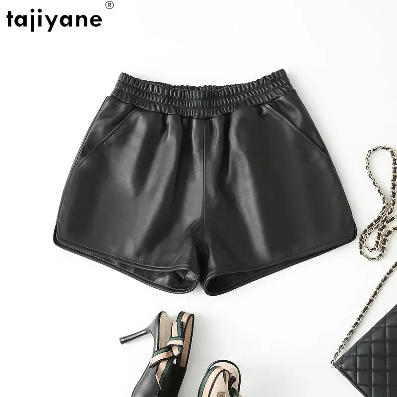 Tajiyane Real Leather Shorts for Woman Genuine Sheepskin Pants High Elastic Waist Leather Shorts Korean Fashion Wide Leg Short
Tajiyane Real Leather Shorts for Woman Genuine Sheepskin Pants High Elastic Waist Leather Shorts Korean Fashion Wide Leg Short