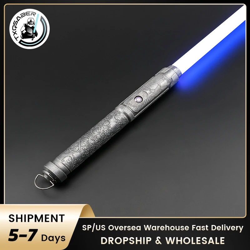 

TXQSABER Neo Pixel Lightsaber Smooth Swing Heavy Dueling RGB SNV4 Metal Hilt FOC Blaster Toys Jedi Laser Sword Cosplay Toys