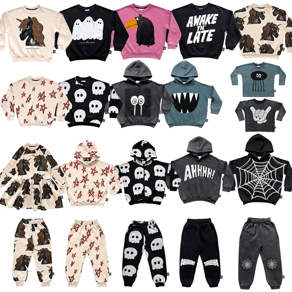 

Autumn Winter Sets Boys Girls Hoodies Children's Top And Bottom Clothes Set Baby Outfit Printed Kids Clothing Longsleeve Hoodies