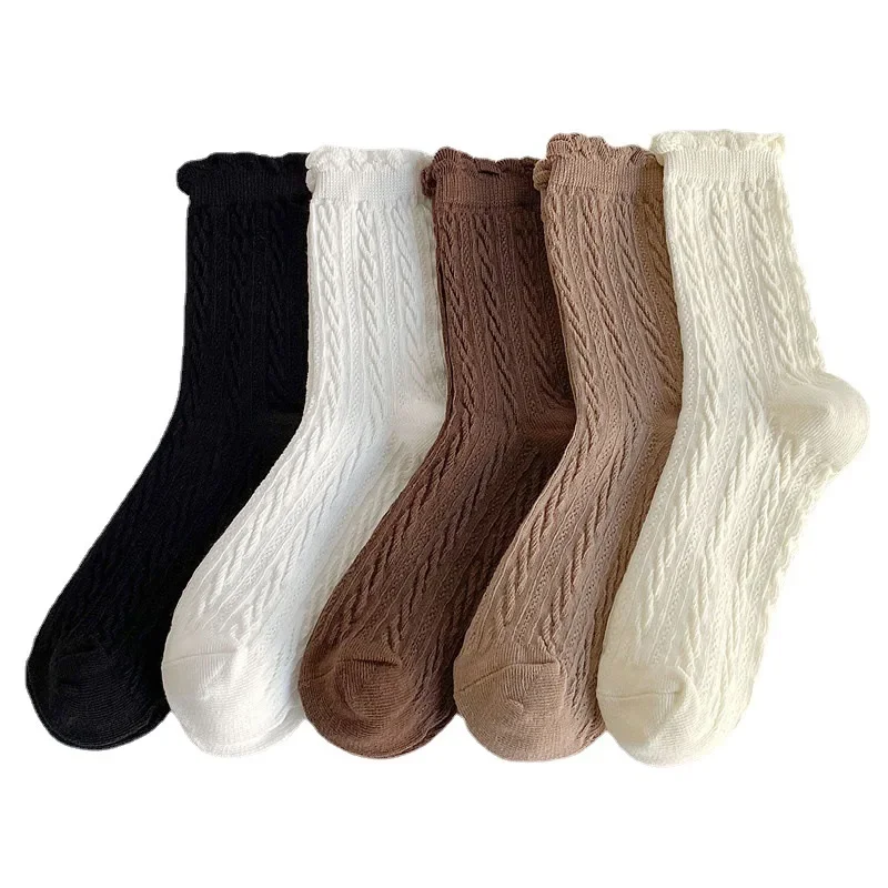 Solid Color Japanese Fashion Middle Tube Socks Women Ruffle Socks Kawaii Lolita Literary Retro Vintage Socks Spring and Autumn
Solid Color Japanese Fashion Middle Tube Socks Women Ruffle Socks Kawaii Lolita Literary Retro Vintage Socks Spring and Autumn