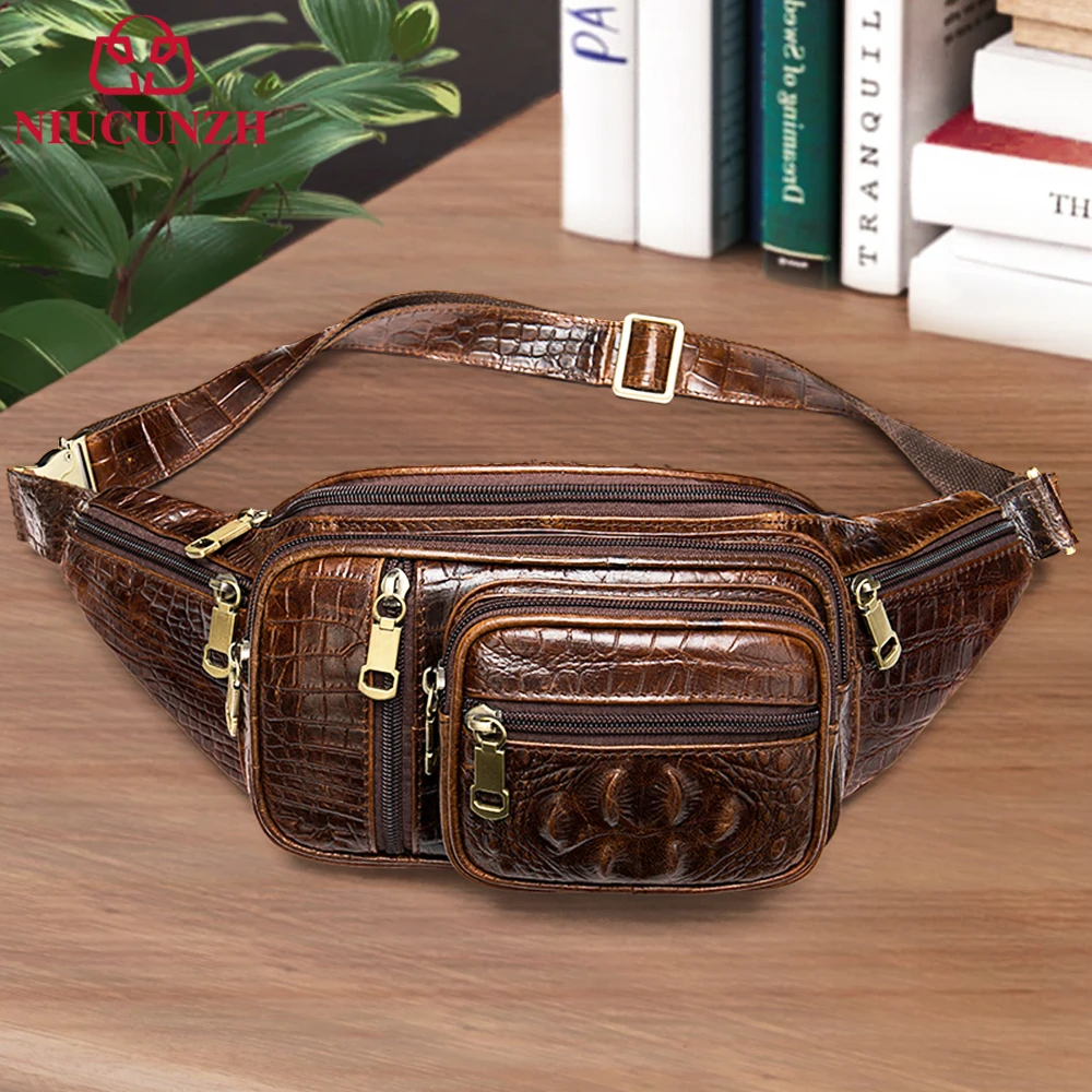 NIUCUNZH Leather Belt Pouch Crocodile Waist Bag Cross Body Single Shoulder Chest Bags Husband Hip Sack Fanny Packs Men Slingback
NIUCUNZH Leather Belt Pouch Crocodile Waist Bag Cross Body Single Shoulder Chest Bags Husband Hip Sack Fanny Packs Men Slingback