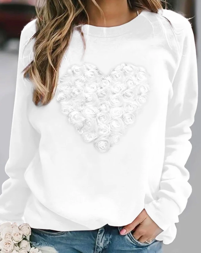 Flower Heart Long Sleeved Top New Hot Selling Fashion and Casual New Pullover Round Neck Daily Top
Flower Heart Long Sleeved Top New Hot Selling Fashion and Casual New Pullover Round Neck Daily Top