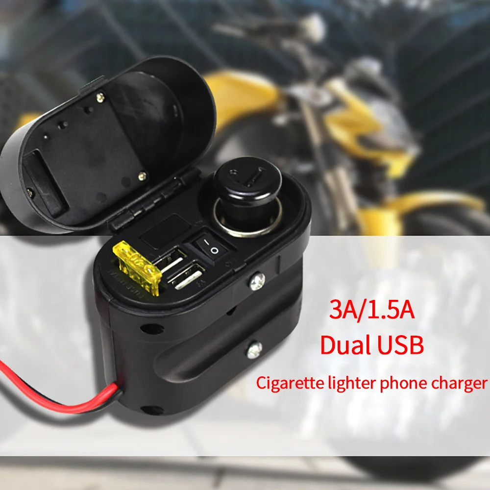 Motorcycle 12V Cigarette Lighter Dual USB Motorcycle Charger Fast Charger with Digital Display Voltmeter Motorcycle Accessories
Motorcycle 12V Cigarette Lighter Dual USB Motorcycle Charger Fast Charger with Digital Display Voltmeter Motorcycle Accessories