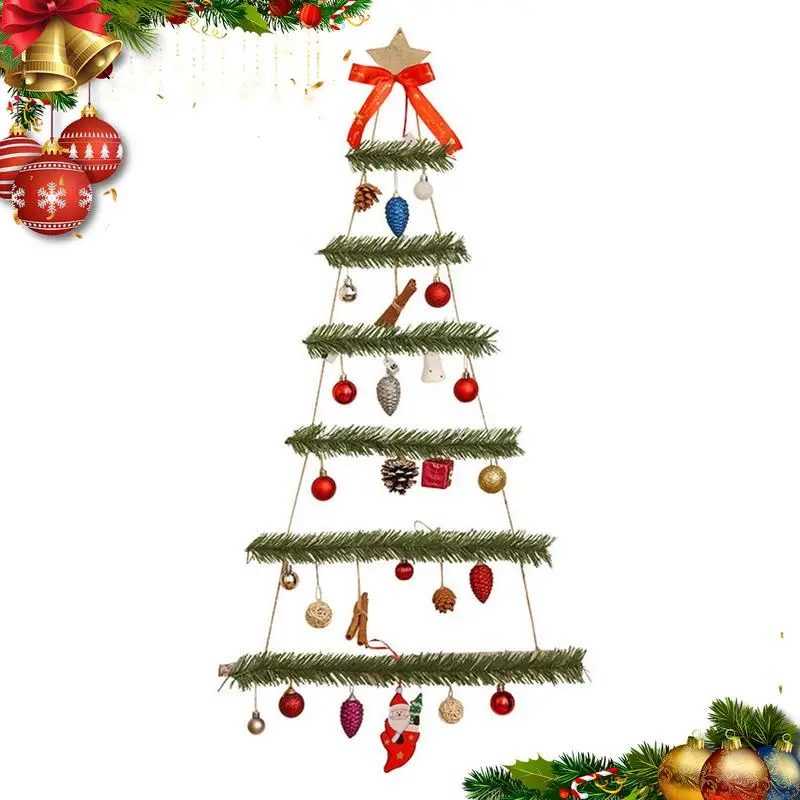 

Lighted Wall Christmas Tree Aesthetical And Atmospheric Flat Christmas Tree Seasonal Decors With Built-in Lights For Study Room