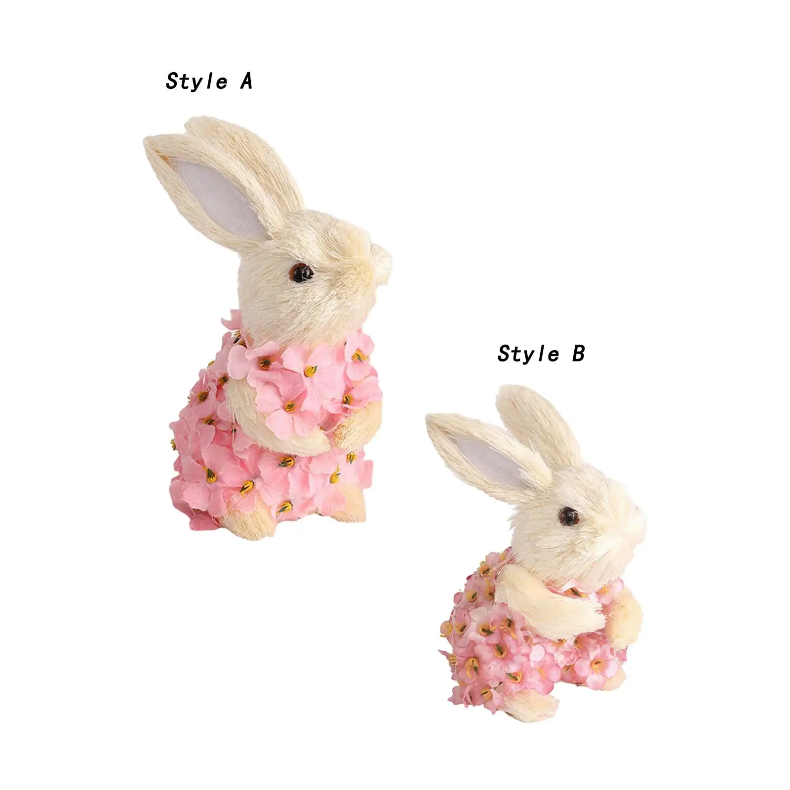 

Easter Bunny Decor Rabbit Figure Easter Party Decoration Bunny Figurines Realistic Statue Desktop Ornament for Office Holiday