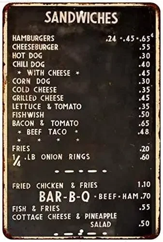 1940's Diner Menu Sign Restaurant Decor Diner Signs 50s Decoration Retro Home Vintage Plaque Wall Art Tin Kitchen Lunch Gift
1940's Diner Menu Sign Restaurant Decor Diner Signs 50s Decoration Retro Home Vintage Plaque Wall Art Tin Kitchen Lunch Gift