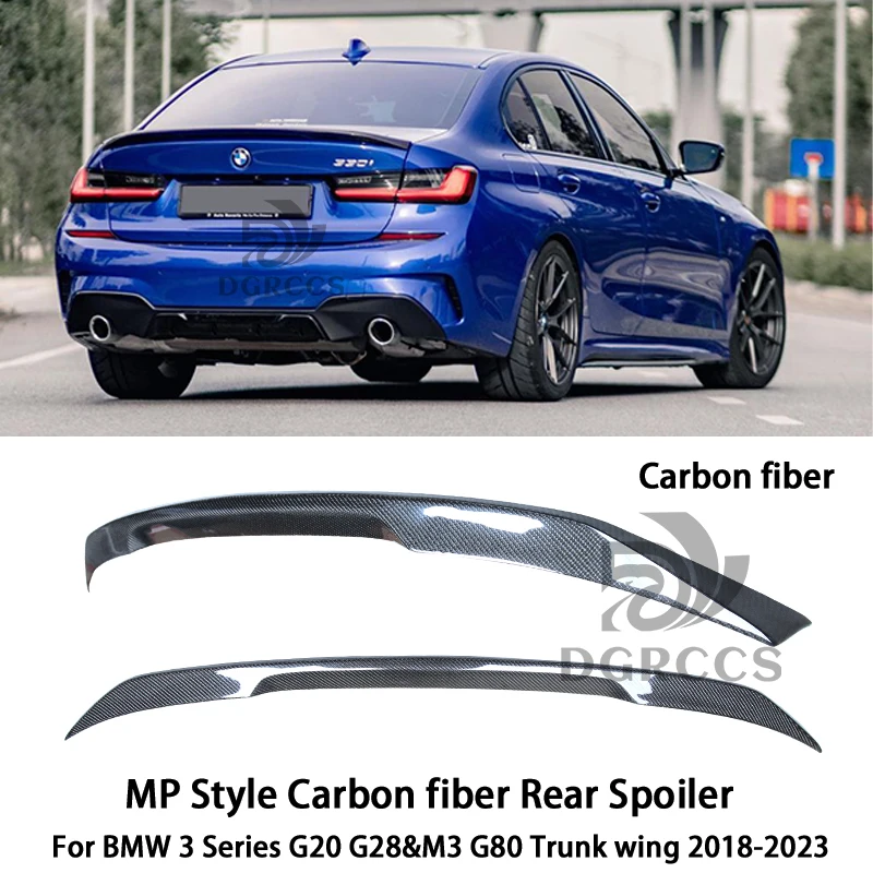 

Для BMW 3 серии G20 G28 & M3 G80 MP стильный задний спойлер из углеродного волокна крыло багажника 2018-2023 углеродное волокно глянцевый черный