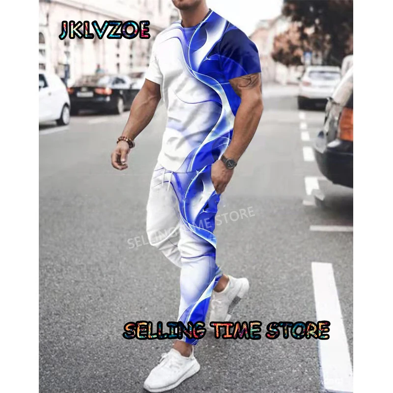 Men Blue Print T Shirt Trousers Sets Fashion Color Tracksuit 2 Piece Suit Casual Male High Quality Sportswear Summer Clothing
Men Blue Print T Shirt Trousers Sets Fashion Color Tracksuit 2 Piece Suit Casual Male High Quality Sportswear Summer Clothing