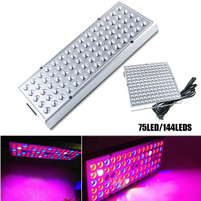 

25W/45W cultivo LED Plants Grow Panel light Full Spectrum Phyto Lamp 75 LED 144 LED Indoor Greenhouse growbox tent room