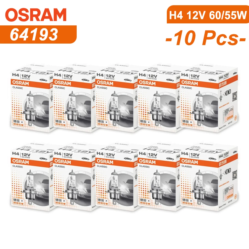 

OSRAM H4 9003 HB2 64193 Standard Hi/lo Beam Car Halogen Headlight Auto Bulb 3200K 12V 60/55W P43t Original Lamp