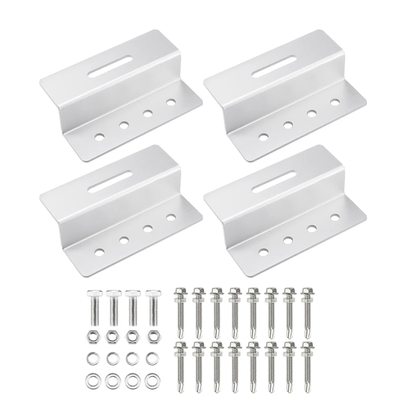 co530 4 Pcs Solar Panel Mounting Brackets with and Bolts Set Aluminium Alloy Brackets Roof Solar Panel Holder
co530 4 Pcs Solar Panel Mounting Brackets with and Bolts Set Aluminium Alloy Brackets Roof Solar Panel Holder
