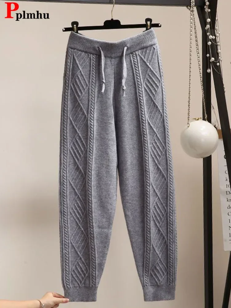 Warm Women Knitted Harem Pants Winter Thicken Knit Pantalones High Waist Casual Trousers Baggy Ankle-length Fashion Jogger Broek
Warm Women Knitted Harem Pants Winter Thicken Knit Pantalones High Waist Casual Trousers Baggy Ankle-length Fashion Jogger Broek