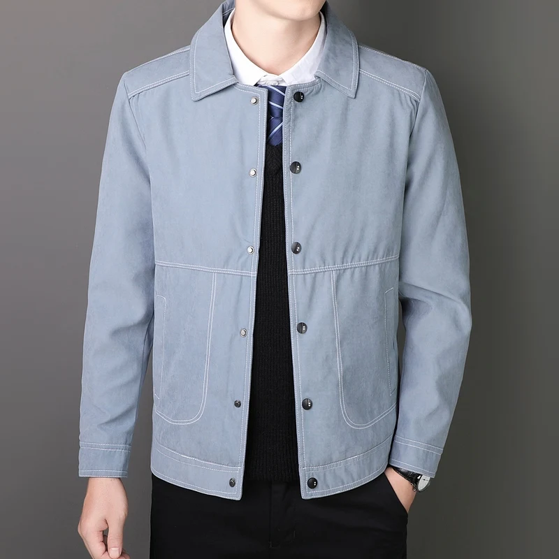 Men Business Jacket Spring Lapel-up Fashion Men Casual Outerwear Simple Loose Solid Color Thin Male Coats Chaquetas De Hombre
Men Business Jacket Spring Lapel-up Fashion Men Casual Outerwear Simple Loose Solid Color Thin Male Coats Chaquetas De Hombre