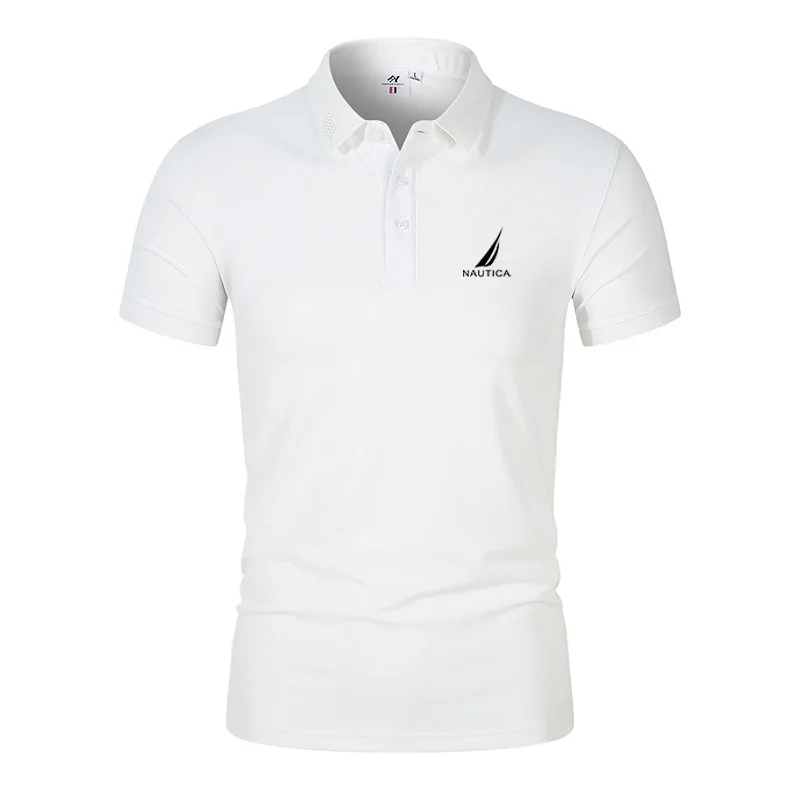 

nautica's new Summer Cotton POLO Shirt Fashion lapel collar Breathable men's short sleeve Business Casual selling men's shirt .