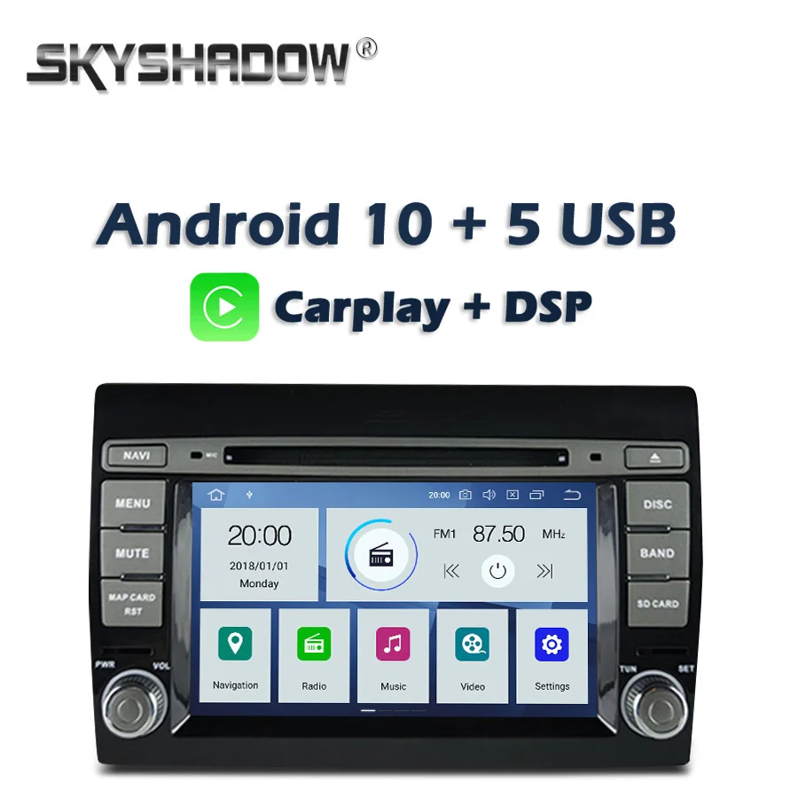 Carplay DSP PX6 IPS Android 10 4GB RAM + 64GB Car DVD Player GPS Map Wifi RDS Radio Bluetooth For Fiat BRAVO 2007-2009 2011 2012
Carplay DSP PX6 IPS Android 10 4GB RAM + 64GB Car DVD Player GPS Map Wifi RDS Radio Bluetooth For Fiat BRAVO 2007-2009 2011 2012