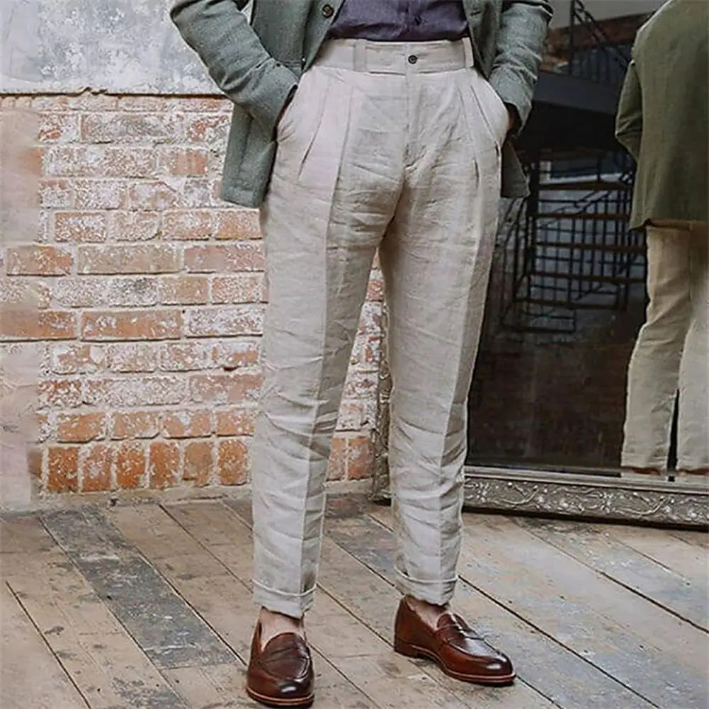 Comfortable Men Trousers Elegant Men's Straight Pants Reinforced Pockets Solid Color All-match Formal Wear for Parties
Comfortable Men Trousers Elegant Men's Straight Pants Reinforced Pockets Solid Color All-match Formal Wear for Parties