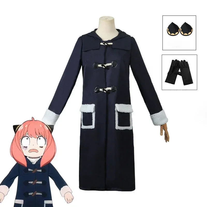

SPY × FAMILY Anya Forger Clothing Cosplay Anime Game Female Tweed Coat College Uniform Party Carnival Performance