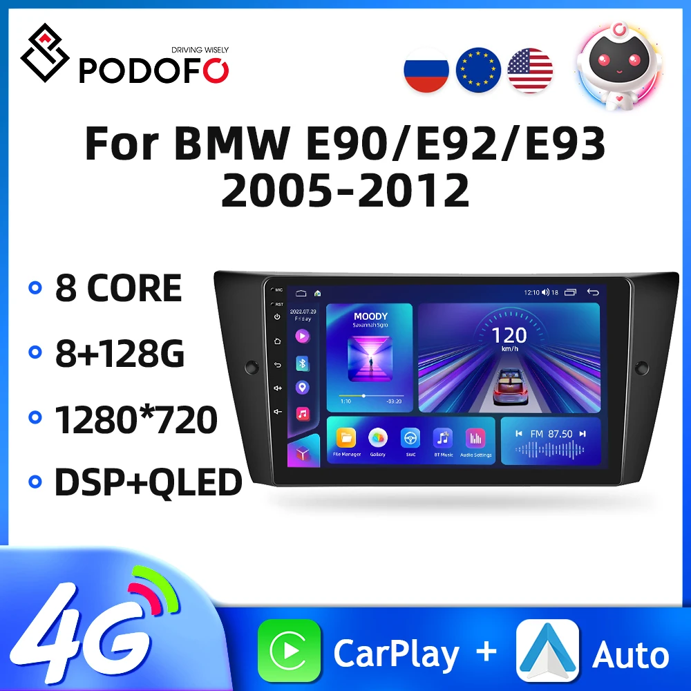 Podofo 2Din Car Multimedia Player For BMW E90/E92/E93 2005-2012 Auto Stereo 8Core DSP Carplay GPS Navigation Autoradio Head Unit
Podofo 2Din Car Multimedia Player For BMW E90/E92/E93 2005-2012 Auto Stereo 8Core DSP Carplay GPS Navigation Autoradio Head Unit