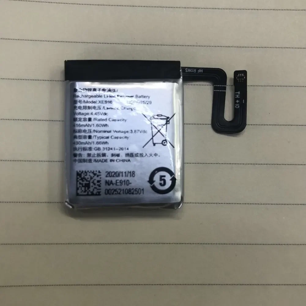 2020 3,8 v 416mah XE910 батареи для часов XE910 Magic
2020 3,8 v 416mah XE910 батареи для часов XE910 Magic