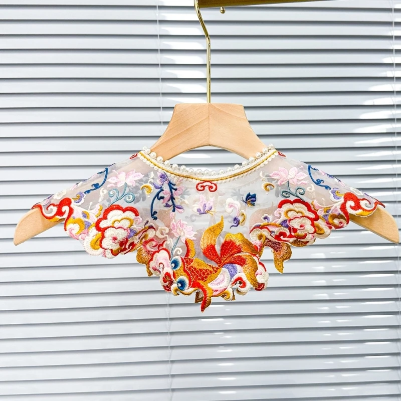 Anicent Collar Hanfu Yunjian Flower Embroidery Lace Decorative Pearls Necklines Yunjian Collar Decorative Hanfu Shawl 
Anicent Collar Hanfu Yunjian Flower Embroidery Lace Decorative Pearls Necklines Yunjian Collar Decorative Hanfu Shawl