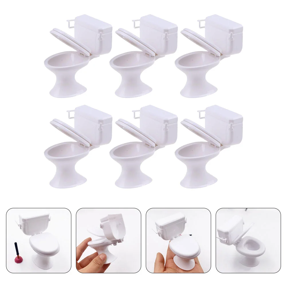 

Mini Toilet Seat Toy Bathtub Toys Furniture Miniature Bathroom Toilet Toy Tiny Cake Topper Bathroom Furniture Dollhouse