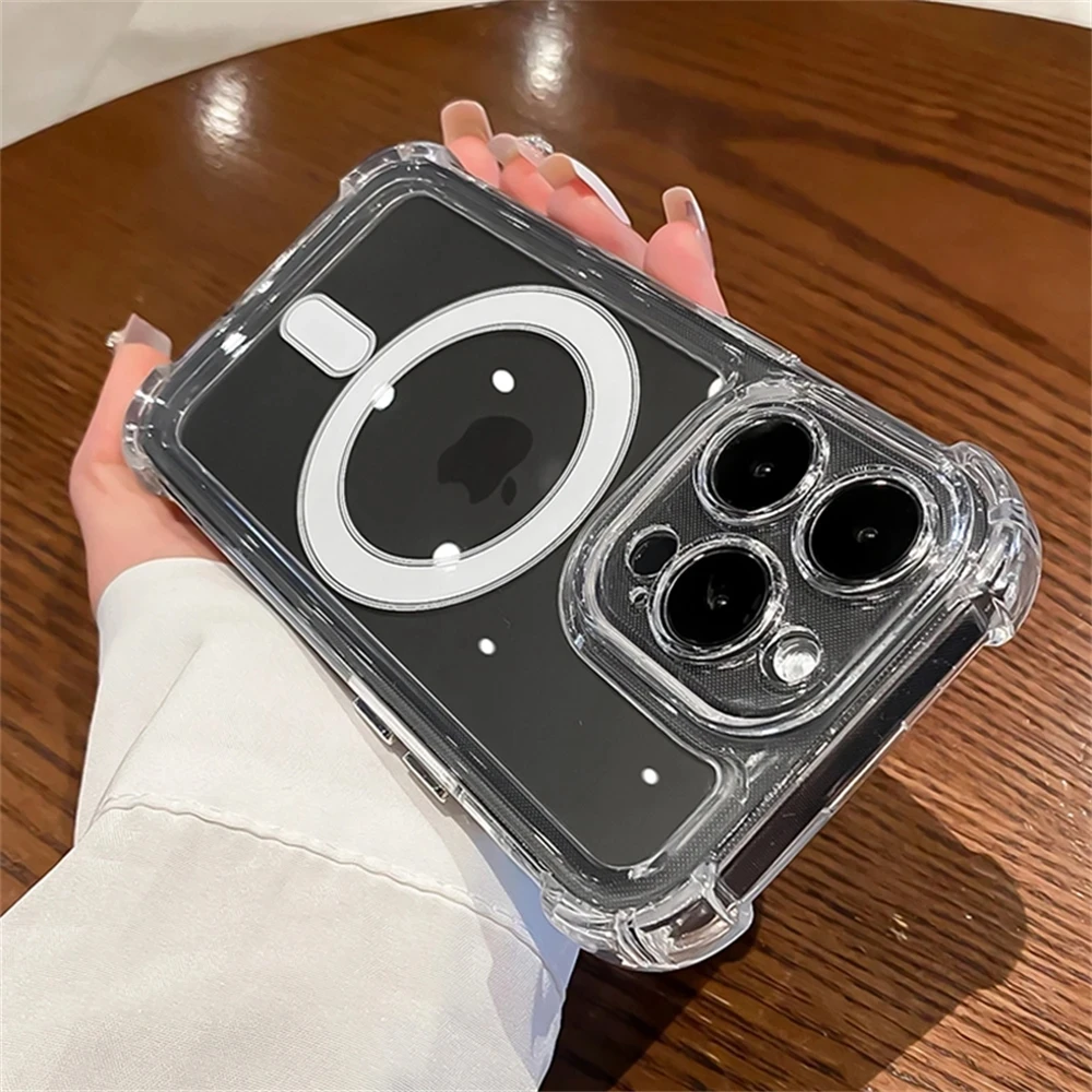 Shockproof Transparent Magnetic Phone Case For iPhone 15 14 13 11 12 Pro Max 15 Plus For Magsafe Wireless Charge Acrylic Cover
Shockproof Transparent Magnetic Phone Case For iPhone 15 14 13 11 12 Pro Max 15 Plus For Magsafe Wireless Charge Acrylic Cover