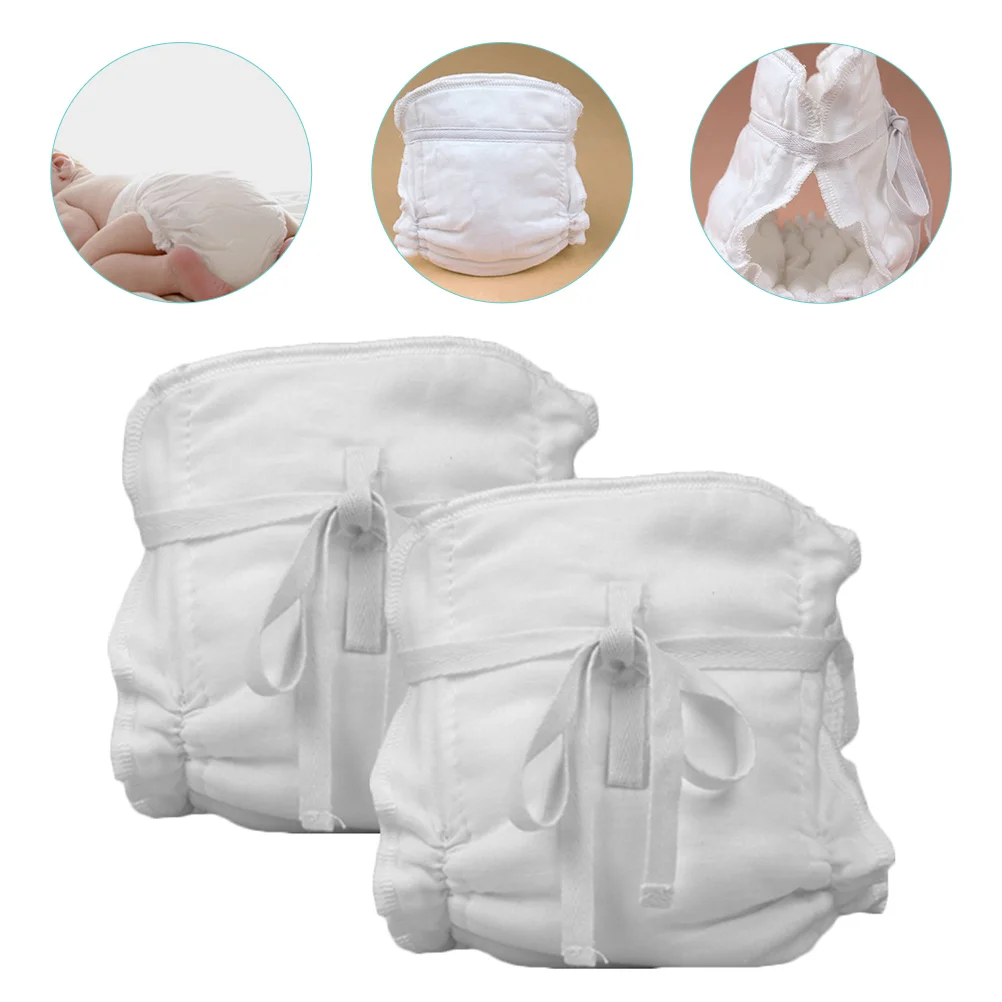 

2 Pcs Baby Assesorries Cotton Diaper Pant Reusable Diapers Soft Hunidififier for Training Infant Washable Things Babies