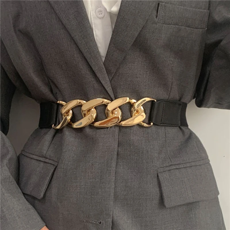 Golden Chain Belt Elastic Silver Metal Waist Belts For Women High Quality Stretch Cummerbunds Ladies Coat Chain Belt Waistband
Golden Chain Belt Elastic Silver Metal Waist Belts For Women High Quality Stretch Cummerbunds Ladies Coat Chain Belt Waistband