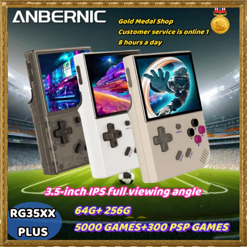 

ANBERNIC RG35XX Plus 3.5 Inch Video Games Support Wireless Controlle Retro Handheld Game Player Console Classic Output PSP Gift